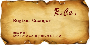 Regius Csongor névjegykártya